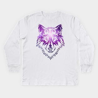 Into Darkness - Deep Space Wolf Kids Long Sleeve T-Shirt